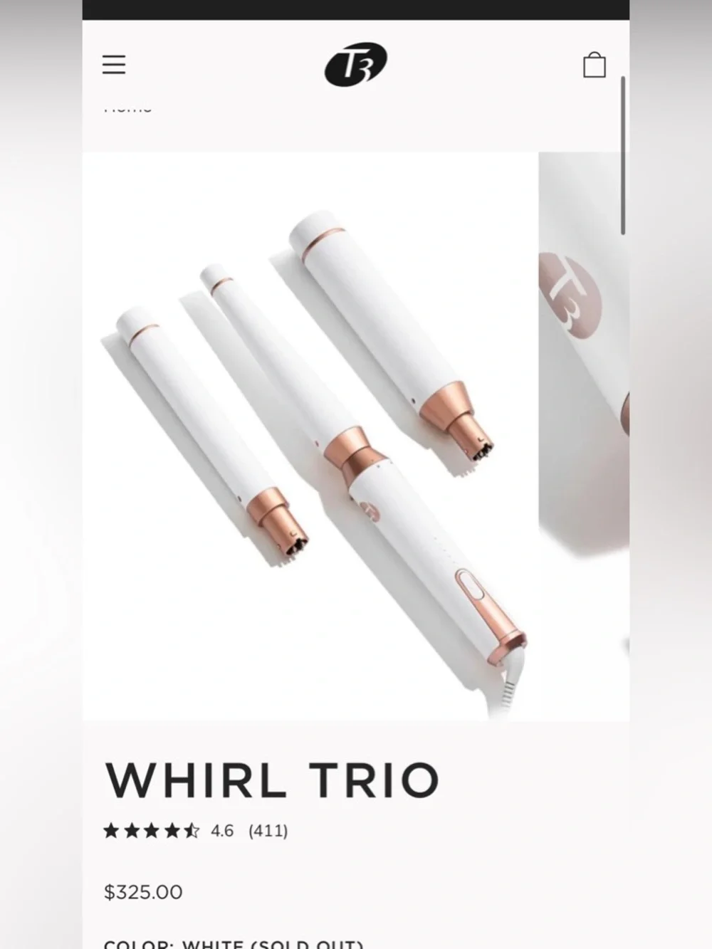 T3 EUC 3-Piece White and Rose Gold Interchangeable Curling Set
